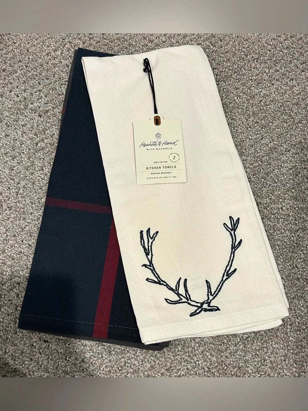 Magnolia hearth and hand 2 piece 100% cotton kitchen towel set